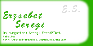 erzsebet seregi business card